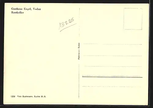 AK Vaduz, Der Ratkeller des Gasthauses Engel