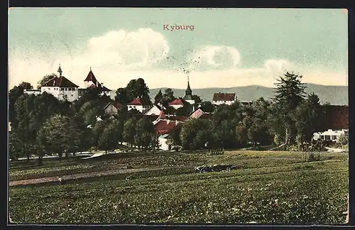 AK Kyburg, Blick auf Ortschaft über Anbaufelder