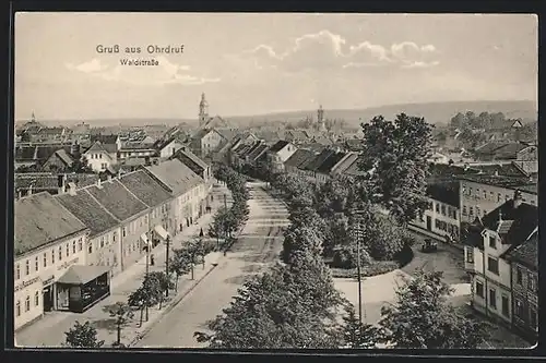 AK Ohrdruf, Blick auf die Waldstrasse