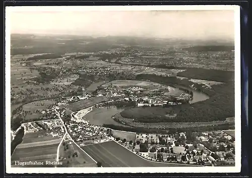 AK Rheinau, Ortsansicht in einer Fliegeraufnahme