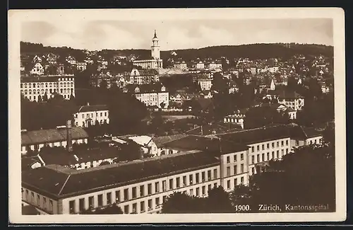 AK Zürich, Teilansicht mit Kantonsspital