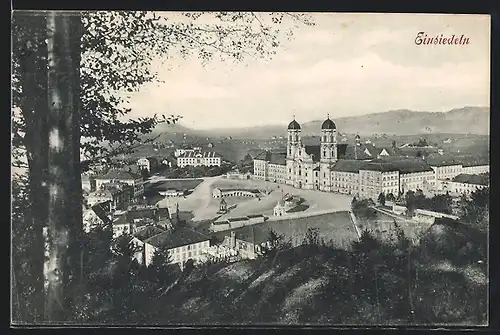 AK Einsiedeln, Blick auf Schloss und Vorplatz