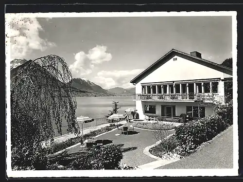 AK Gersau, Ferienheim S.B.H.V. Rotschuo mit Buochser und Stanserhorn