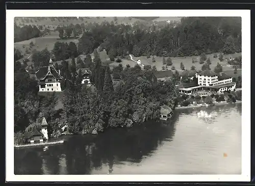 AK St. Niklausen bei Luzern, Hotel St. Niklausen H. Heer-Witschi aus der Vogelschau