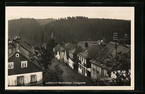 AK Nordhalben, Langgasse aus der Vogelschau