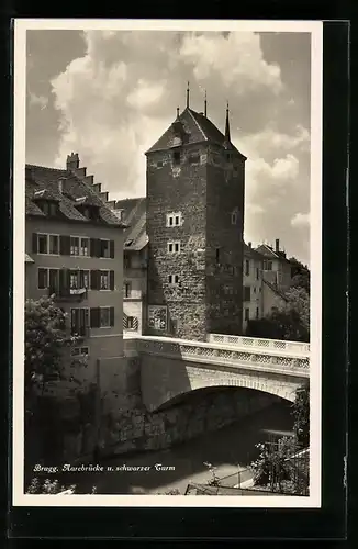 AK Brugg, Aarebrücke u. schwarzer Turm