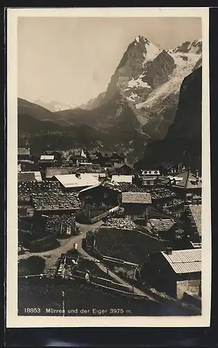 AK Mürren, Ortsansicht mit Blick zum Eiger