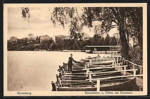 AK Strausberg, Bootstation und Fähre am Straussee