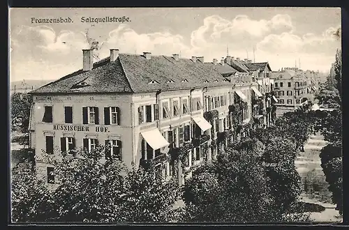 AK Franzensbad, Gasthaus Russischer Hof an der Salzquellstrasse