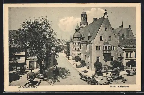 AK Aschersleben, Partie am Markt und Rathaus