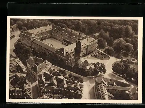 AK Das schöne Deutschland, Bild 156: Weimar, Schloss, Luftbild, Ganzsache WHW Winterhilfswerk