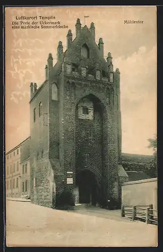 AK Templin / Uckermark, Mühlentor