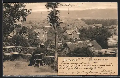 AK Holzminden, Blick vom Felsenkeller auf den Ort