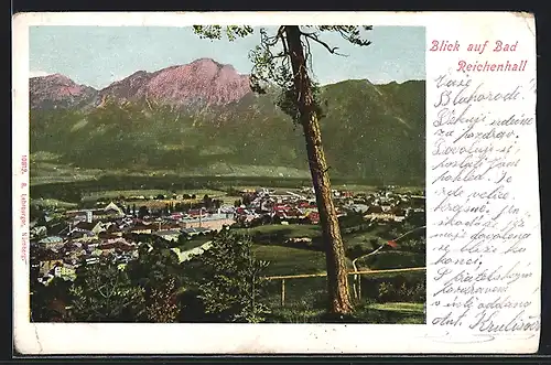 AK Bad Reichenhall, Blick auf den Ort mit Bergpanorama