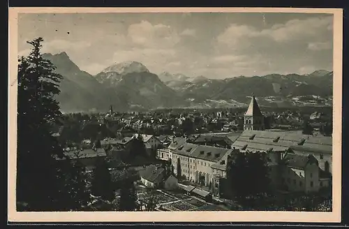 AK Bad Reichenhall, Blick in den Ort aus der Vogelschau