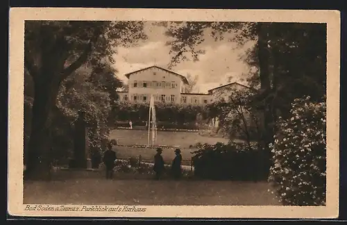 AK Bad Soden am Taunus, Parkblick aufs Kurhaus mit Fontäne