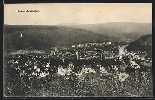 AK Hann.-Münden, Ortsansicht aus der Vogelschau