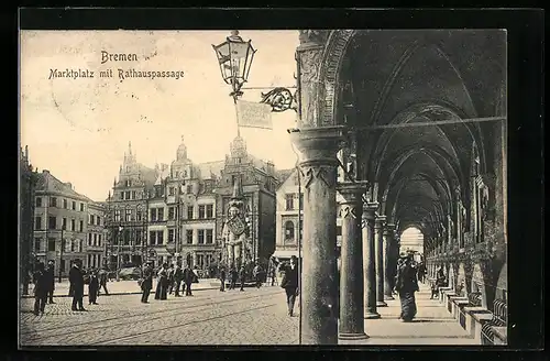 AK Bremen, Marktplatz mit Rathauspassage