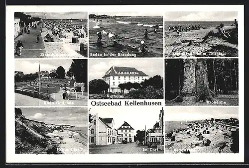 AK Kellenhusen, Minigolfplatz, Strandpromenade, Naturstrand beim Zeltplatz