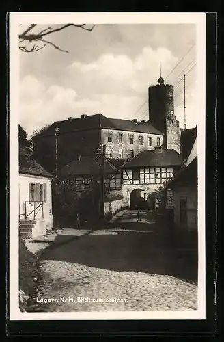 AK Lagow N.- M., Blick zum Schloss