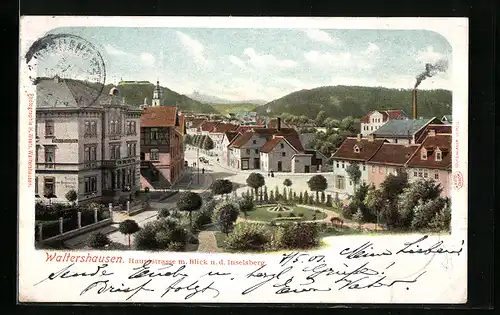 AK Waltershausen, Hauptstrasse mit Blick nach dem Inselsberg