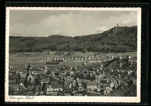 AK Ebingen /Württ., Gesamtansicht von einem Berg aus