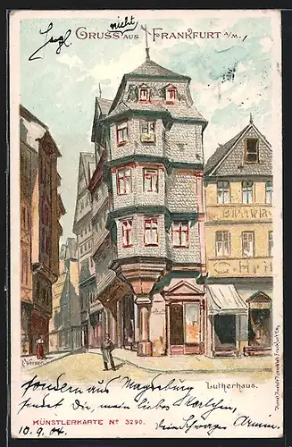 Lithographie Alt-Frankfurt, Das Lutherhaus