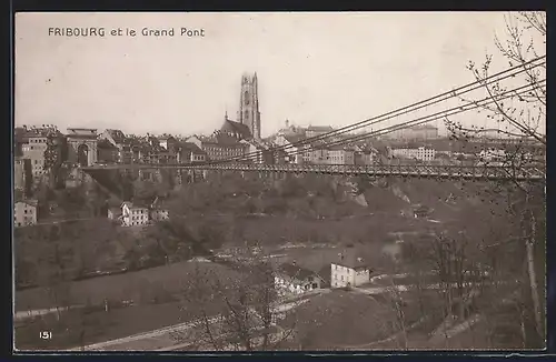 AK Fribourg, Panorama et le Grand Pont