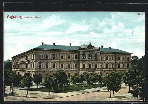 AK Augsburg, Strassenpartie am Justizpalast