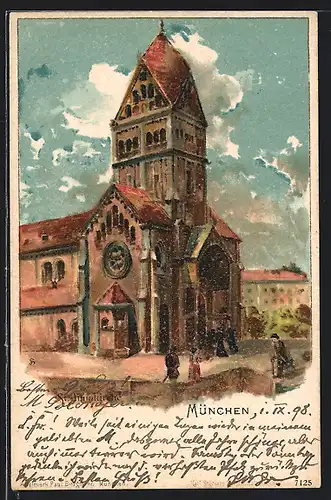 Künstler-AK München, St.-Anna-Kirche