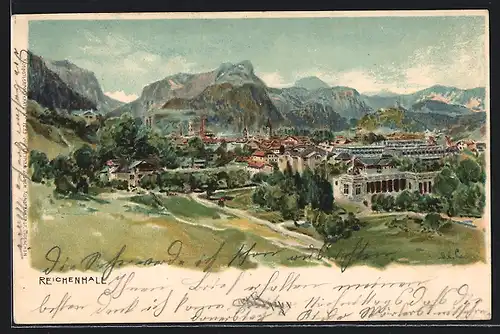 Künstler-AK Edward Theodore Compton: Bad Reichenhall, Ortsansicht ins Tal