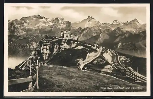 AK Rigi-Kulm, Bergbahn mit Tödi und Scheerhorn