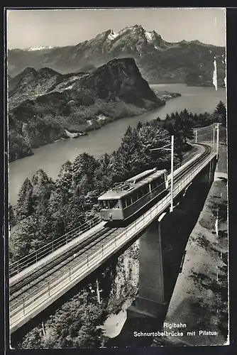 AK Rigibahn, Schnurtobelbrücke mit Pilatus