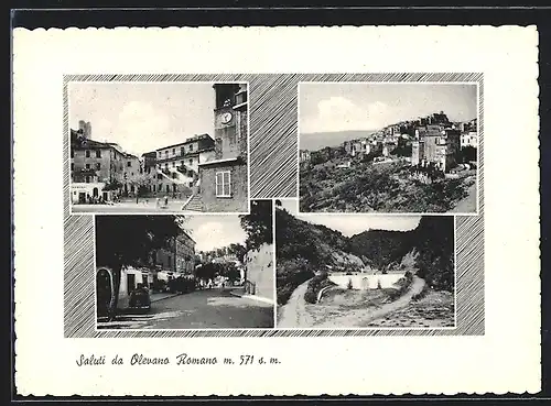 AK Olevano Romano, Strassenpartie mit Geschäft, Blick auf den Ort, Brücke