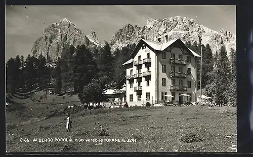 AK Cortina d`Ampezzo, Hotel Albergo Pocol verso le Tofane