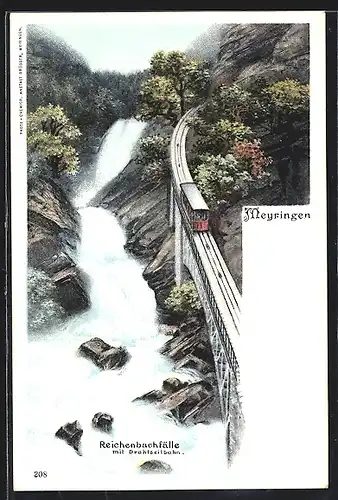 AK Drahtseilbahn am Reichenbachfall, Bergbahn & Wasserfall