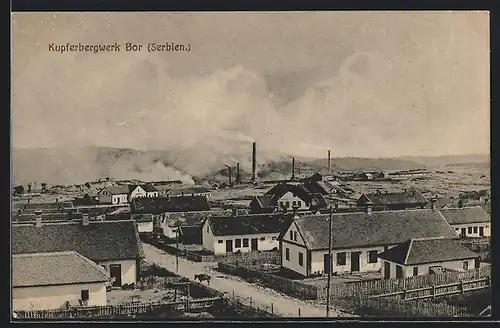 AK Bor, Kupferbergwerk aus der Vogelschau