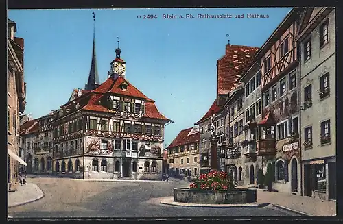 AK Stein a. Rh., Rathausplatz und Rathaus