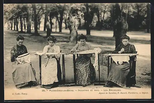 AK Plombieres-les-Bains, Les Brodeuses, Frauen bei der Handarbeit