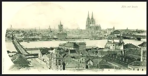 Klapp-AK Köln, Blick von Deutz zum Dom