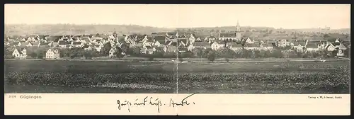 Klapp-AK Güglingen, Panoramablick auf die Ortschaft