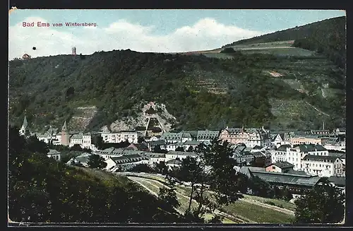 AK Bad Ems, Ortsansicht vom Wintersberg