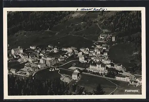 AK Pontresina, Ortsansicht aus der Vogelschau