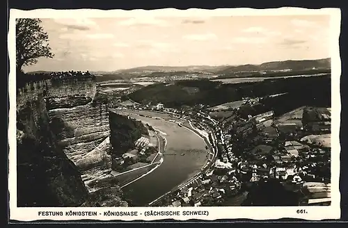 AK Königstein /Sächsische Schweiz, Festung mit Königsnase