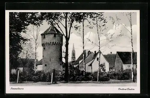 AK Bretten /Baden, Blick zum Simmelturm