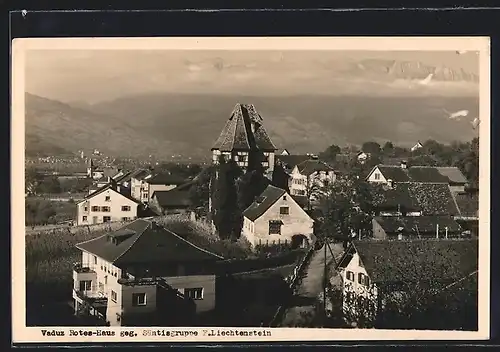 AK Vaduz, Rotes Haus gegen Säntisgruppe