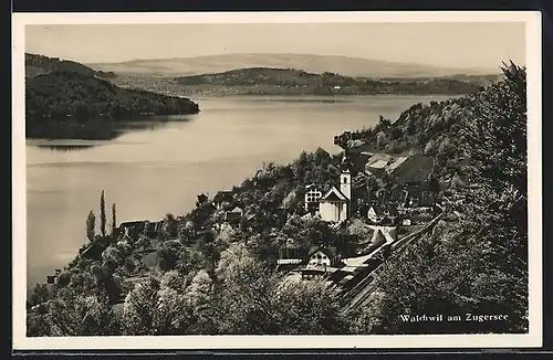 AK Walchwil, Ortsansicht mit Zugersee