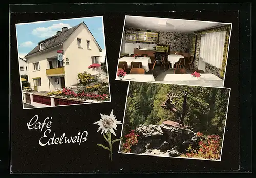 AK Issigau, Cafè Edelweiss in drei Ansichten