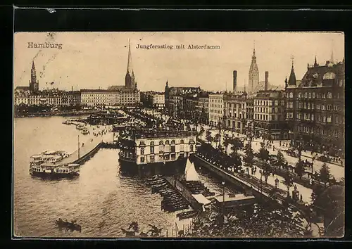 AK Hamburg, Jungfernstieg und Alsterdamm