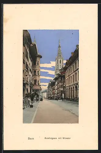 AK Bern, Kesslergasse mit Münster